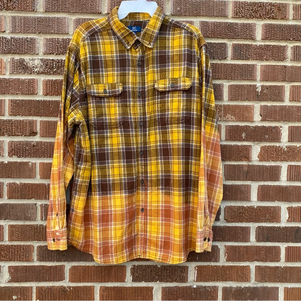 Upcycled Bleached With Back Appliqu Button Down M… - image 2